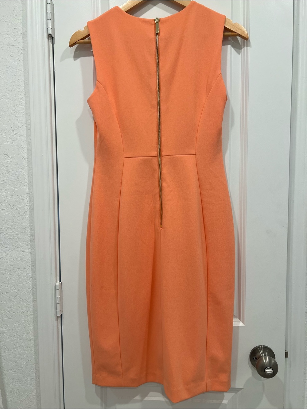 Calvin Klein Sleeveless Peach-Orange Sheath Dress - Picture 2 of 2